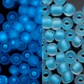 Cuentas luminosas de 3mm azul claro para la creación de joyas DIY y manualidades - Estilo Esmerilado / 3mm, 600 Piezas/Paquete / Azul Agua
