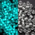 Cuentas luminosas de 3mm en acabado cian brillante para creación de joyas DIY - Transparente / 3mm, 600 Piezas/Paquete / Transparente Blanco Azul Verde Brillo