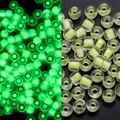Cuentas de vidrio luminosas de 3mm con efecto fluorescente verde para bisutería DIY - Transparente / 3mm, 600 Piezas/Paquete / Amarillo claro