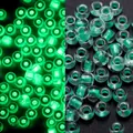 Cuentas de vidrio luminosas verdes de 3mm para joyas DIY en vista oscura y clara - Transparente / 3mm, 600 Piezas/Paquete / Verde oscuro