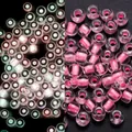 Cuentas de vidrio rosa de 3mm luminosas con efecto fluorescente para joyas DIY - Transparente / 3mm, 600 Piezas/Paquete / Rosa 1