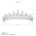 Couronne élégante en argent avec perles blanches et strass pour coiffures de mariée - Style de Perle Artificielle Pointue Ondulée (TS-J2593)