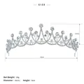 Diadème couronne en alliage argenté avec strass brillants, diamètre 15cm pour mariage ou fête - Style de Strass Radial (TS-J2593A)