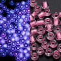 Cuentas rosas de 3mm luminosas con efecto fluorescente púrpura para joyería DIY - Transparente / 3mm, 600 Piezas/Paquete / Rosa rojo