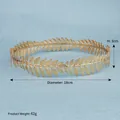 Baroque gold leaf crown headband with detailed 18cm diameter Greek style olive leaves - Gold