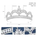 Couronne de mariée argentée avec perles d'imitation et strass 13,5 cm de large - Style de Strass et Perle Artificielle Arqué (TS-J3042)