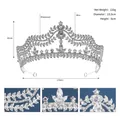 Couronne de mariée en alliage argenté avec perles et strass, 13,5 cm de diamètre et 110 g - Style de Couronne de Cour Incrustée (TS-J3056)