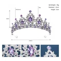 Purple rhinestone baroque bridal tiara in silver alloy with 13cm diameter and 6cm height - Purple Style (TS-J2720SP)