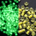 Cuentas de 3mm luminosas amarillas y tubos de vidrio para joyería DIY con brillo verde - Transparente / 3mm, 600 Piezas/Paquete / Amarillo