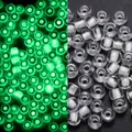 Cuentas de vidrio luminosas de 3mm en verde brillante para joyería DIY y artesanía - Transparente / 3mm, 600 Piezas/Paquete / Transparente Blanco Amarillo Verde Brillo