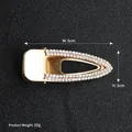 Golden drop-shaped hair clip featuring dense white rhinestones and a hollow design - Gold Full Rhinestone Waterdrop Style (HS-J5841)