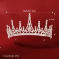 Eleganter silberner Diadem mit Kristallen 15cm Durchmesser und 7cm Höhe - Silberne Schneeflockenkrone (TS-J2759)