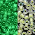 Cuentas luminosas de 3mm con efecto fluorescente verde para crear joyas de bricolaje - Estilo Irisado / 3mm, 600 Piezas/Paquete / Amarillo claro