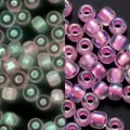 Cuentas iridiscentes de 3mm rosa púrpura luminosas con efecto brillo para joyería DIY - Estilo Irisado / 3mm, 600 Piezas/Paquete / Rosa Claro