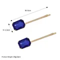 Juego de dos pinzas doradas para el pelo con cristales rectangulares azul oscuro - Azul
