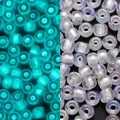 Cuentas luminosas de 3mm que brillan en la oscuridad en blanco y violeta DIY - Estilo Irisado / 3mm, 600 Piezas/Paquete / Blanco a Azul Brillo