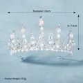 Corona da sposa in lega d'argento con perle bianche e cristalli per acconciature sposa - Argento