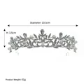 Corona da sposa argentata con strass e perle, diametro 13,5 cm per feste - Argento