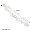 Fascia sposa in pizzo bianco lunga 43cm con ricamo floreale elegante alto 5cm - Bianco