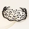 Cerchietto nero a rete con perline fatte a mano e strass scintillanti per capelli - Nero TS-J2927BLK