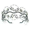Handmade forest style bridal headband with emerald green crystal beads and wire mesh - Green