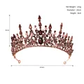 Barocke roségoldene Krone mit tiefroten Edelsteinen und Strasssteinen für Hochzeiten - Antikgold (TS-J2989)