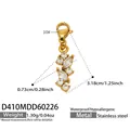 Dettaglio degli orecchini a nappa in acciaio inossidabile placcato oro 18k e zirconi - Pendente Oro Solo (Senza Catena)