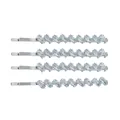 Set of four silver metal hair clips with rectangular cubic zirconia in a modern style - Rectangular Zircon Staggered Hair Clip (HS-J6755S-2) / Silver