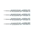Set of four silver metal hair clips with rectangular sparkling zircon crystals - Rectangular Zircon Linear Hair Clip (HS-J6756S-2) / Silver
