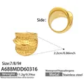 Detailed view of 18k gold plated stainless steel ring with hammered texture and knot design - US 7 / Dotted Hammered Knot Style (A688)