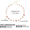 Pink irregular stone beaded necklace with a waterproof stainless steel golden chain - Pink Crushed Stone Necklace (TXP119)