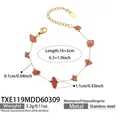 Edelstahl Armband mit rosa Natursteinen und Goldbeschichtung mit Verlängerungskette - Rosa Naturstein Armband (TXE119)