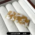 Rectangle tortoise shell hair clip in light brown and white resin finish - Beige