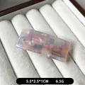 Rectangle hair clip in colorful marble resin finish, 5.5cm elegant handmade design - Purple Pink