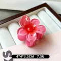 Roze gradiënt bloem haarclip met kattenoog hars afwerking, afmeting 4x4x3,5 cm - Gelee Rood