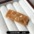 Amber tortoiseshell hair clip with gold France Handmade lettering in white velvet box - Brown