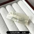 Rectangle hair clip in pearlescent acetate finish with dimensions 5.5cm by 2.5cm - Pearl White