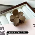 Matte brown flower hair claw clip 4x4x3.5cm small size with high-quality finish - Dark Coffee