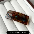Tortoiseshell acetate hair clip in amber and blue tones, 5.5cm handmade spring barrette - Blue Brown