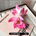 Pince à cheveux orchidée rose en soie pour les vacances à la plage et les soirées d'été - Rose Clair