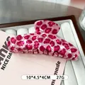 Roze luipaardpatroon haarklem van acetaat voor een stijlvol haarkapsel - Haai clips