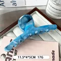 Grande molletta per capelli blu marmorizzata per capelli folti design elegante 11,5 cm - Blu Marmorizzato