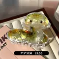 Simpatica molletta per capelli a serpente in acetato giallo e verde effetto perlato - Serpente (FJ-3166)