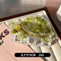 Pince à cheveux tortue mignonne en acétate marbré vert pour des coiffures élégantes - Tortue (FJ-3166)