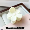Creamy white matte flower hair claw clip sized 4x4x3.5cm for women elegant hair styling - Cream