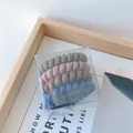 Set van 4 matte Morandi spiraal haarelastiekjes in olijf, roze, taupe en marineblauw - Glanzende Stijl Nr. 2 / Doosverpakking