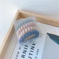 Juego de 4 gomas de pelo en espiral pequeñas colores Morandi en caja transparente - Estilo Mate No.2 / Envase tipo caja