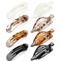 Set di 8 fermagli per capelli opachi in vari motivi tartarugati e colori a tinta unita - Collezione Tartarugata e Nero Lucido