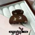 Brown butterfly patterned acetate hair claw clip for women stylish hair accessory - Coffee Butterfly Ingot