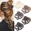 Matte large octopus hair claw clips in five neutral colors for women's thick hair styling - Cross Hollow Matte Hair Claws